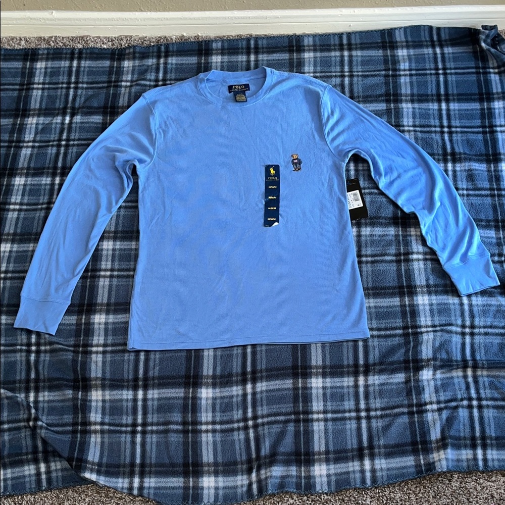 Polo Ralph Lauren Light Blue Long Sleeve Thermal Shirt